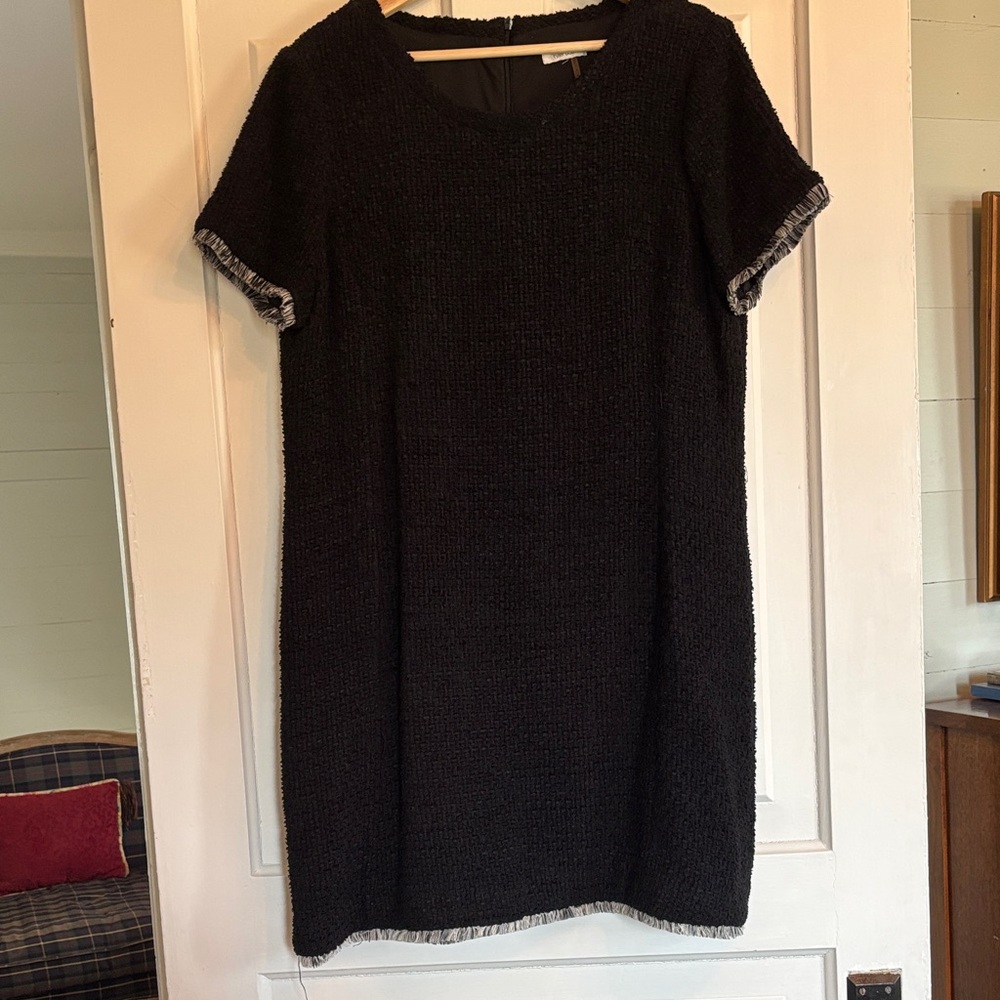 Tyler Boe Black Tweed Midi Dress